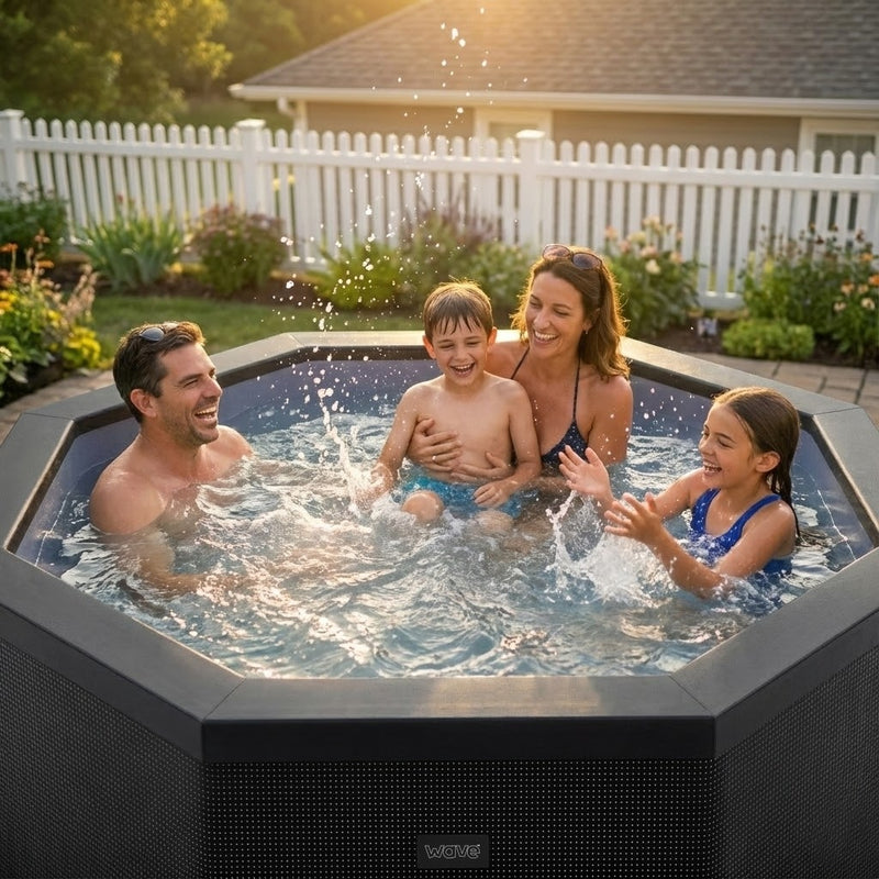 Como | 6-Person Eco Foam Hot Tub | Octagon | Built-In Integrated Heater Charcoal