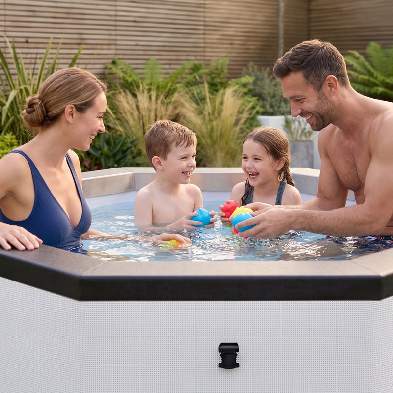 Como | 6-Person Eco Foam Hot Tub | Octagon | Built-In Integrated Heater Pebble