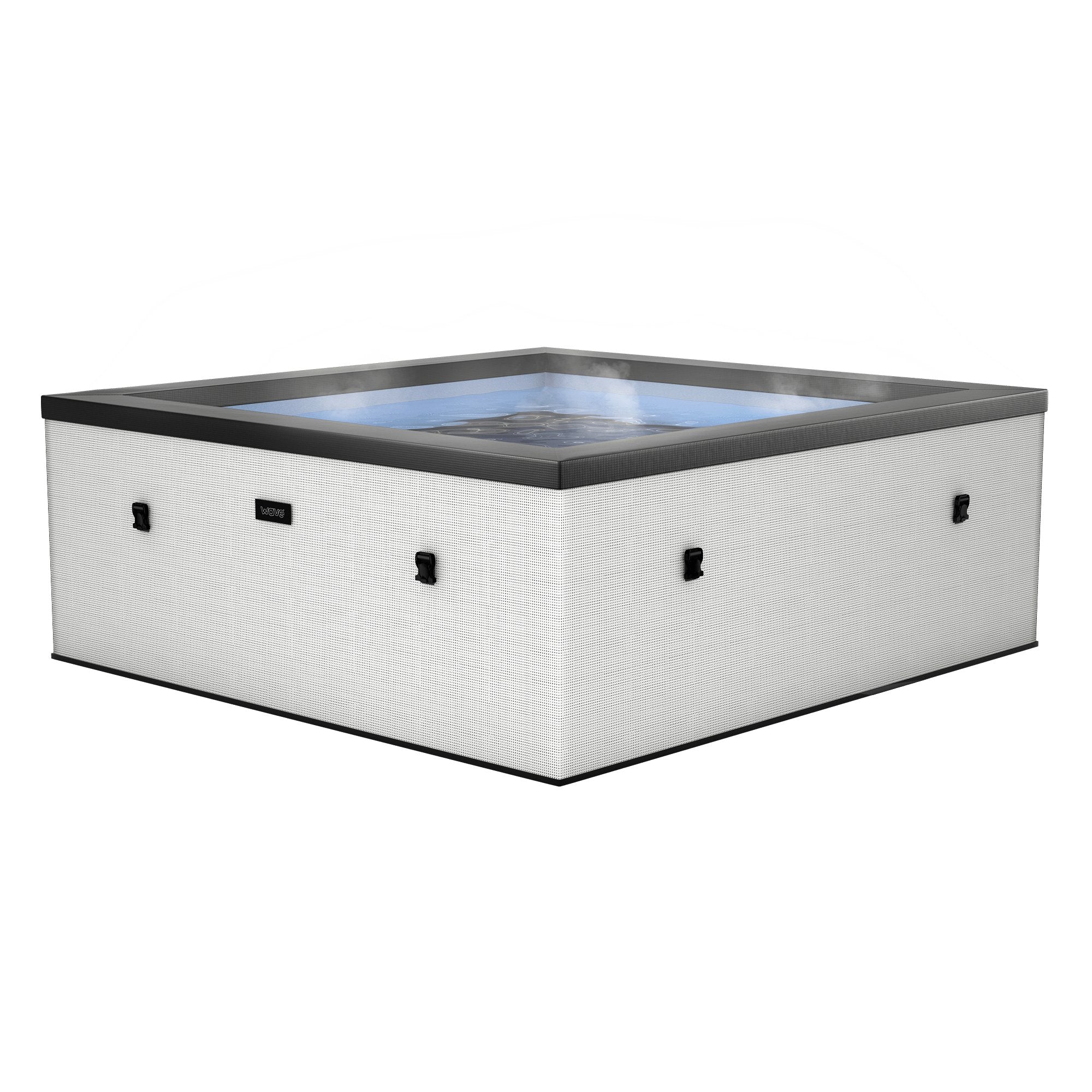 Garda | 4-Person Eco Foam Hot Tub | Square | Built-In Integrated Heater Pebble