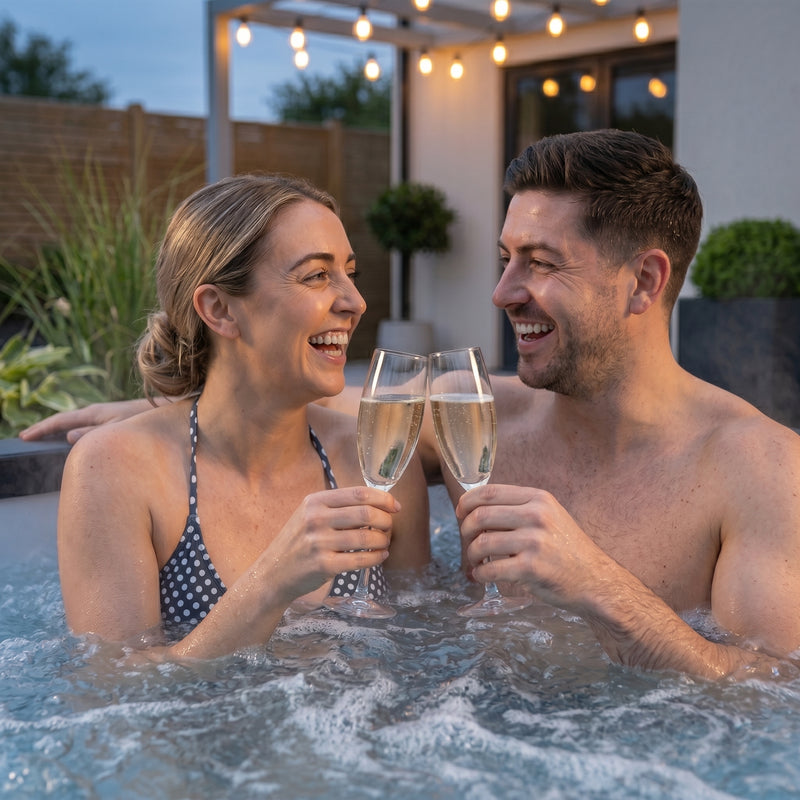 Garda |6-Person Eco Foam Hot Tub | Square | Built-In Integrated Heater Charcoal