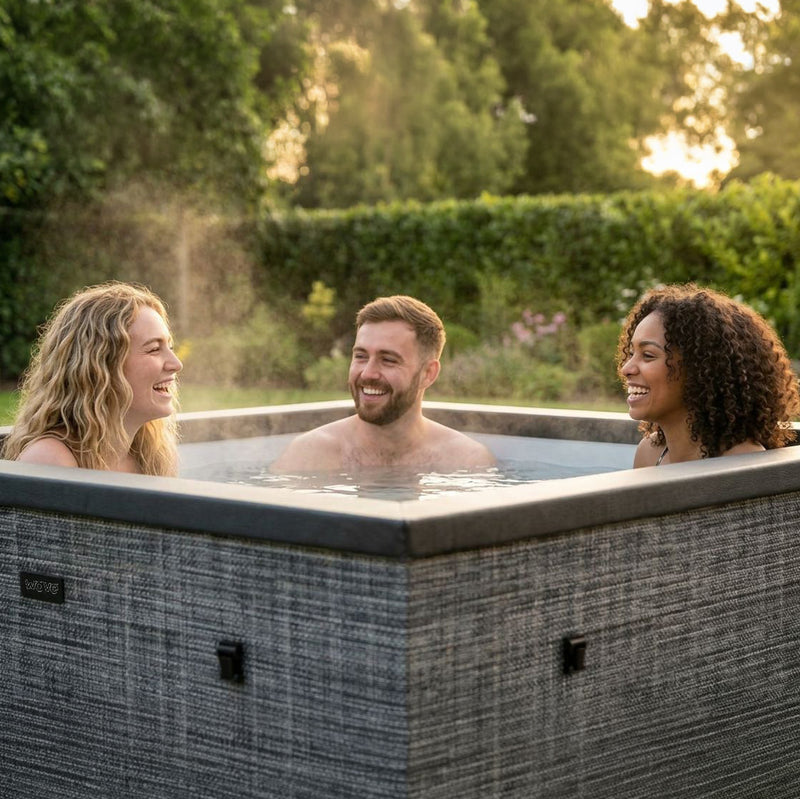 Garda | 6-Person Eco Foam Hot Tub | Square | Built-In Integrated Heater Flint