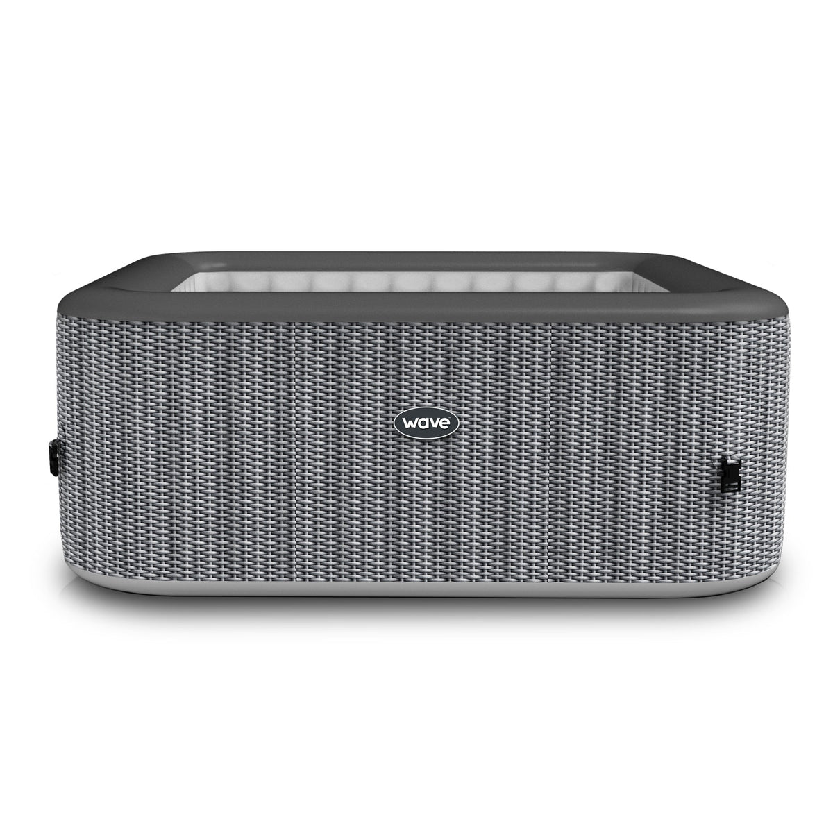 Pacific | 4-Person Inflatable Hot Tub | Square | Integrated Heater Grey Rattan