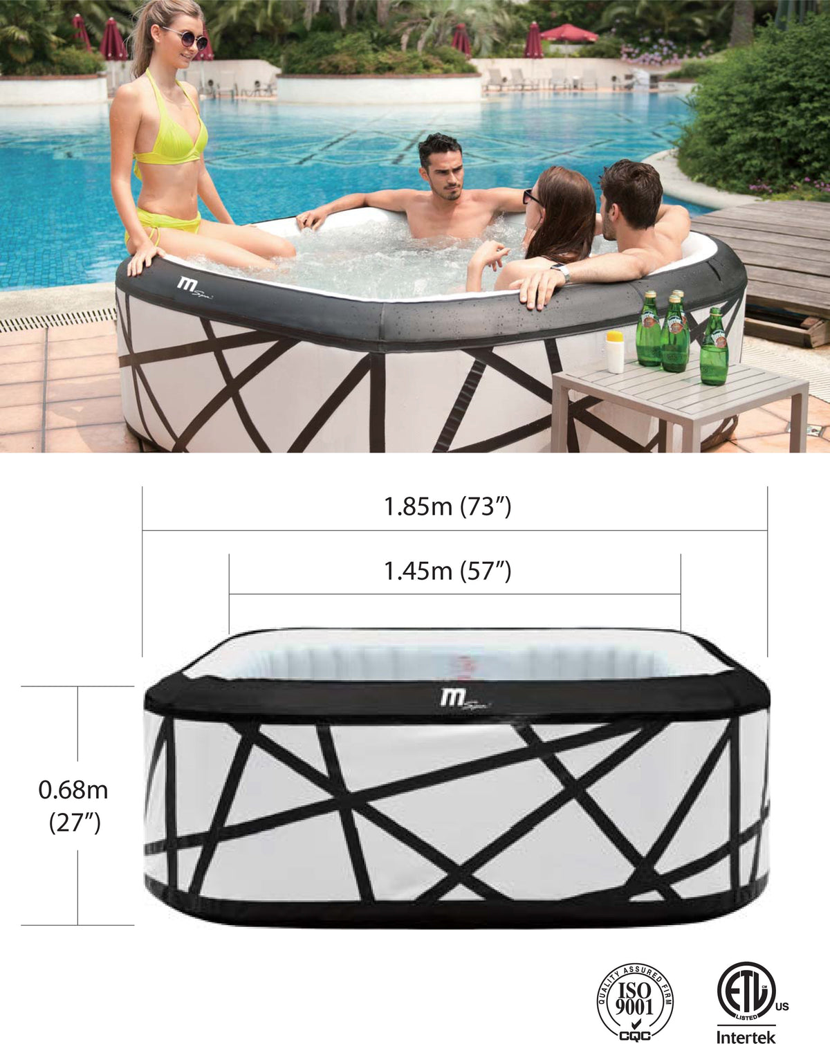 MSPA SOHO, PREMIUM SERIES, Inflatable Hot Tub & Spa - 6 Persons