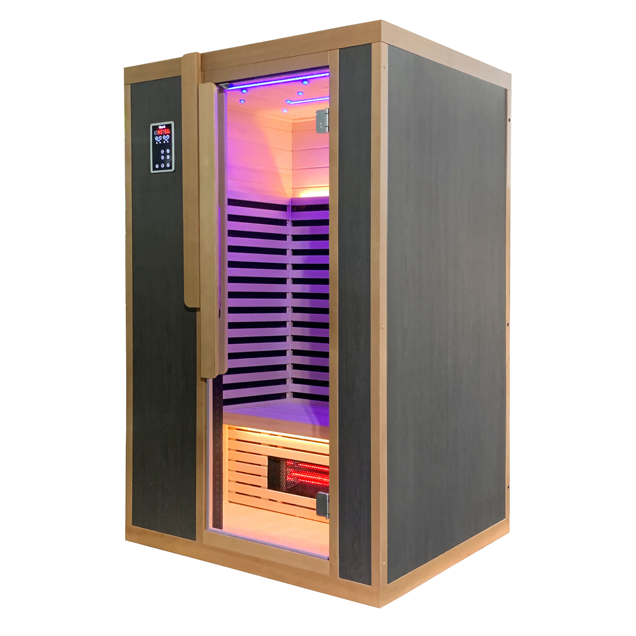 Blisspod | Bergen | Full Spectrum + Red Light Therapy | Deluxe Sauna | Low EMF | Extra-Large Red-Light Therapy Penal | Infrared & Red Glass Heaters & Chromotherapy | 2 Person
