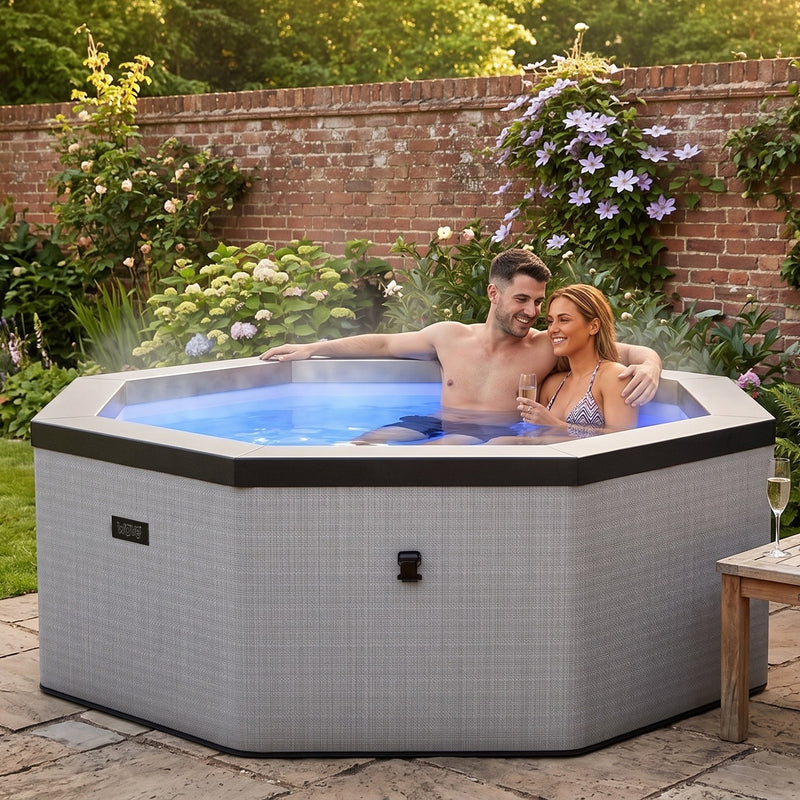 Como | 6-Person Eco Foam Hot Tub | Octagon | Built-In Integrated Heater Graphite