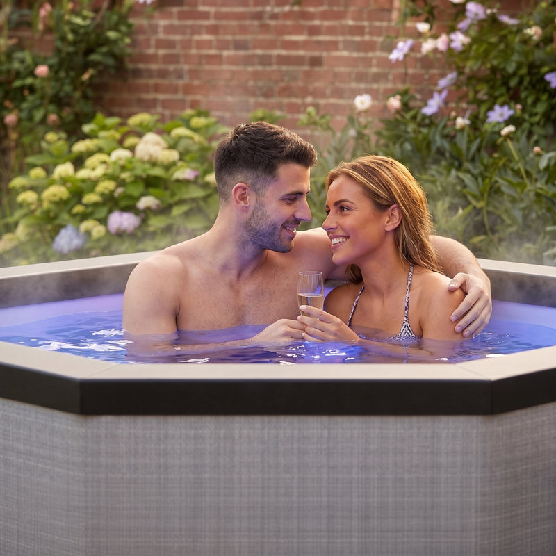 Como | 6-Person Eco Foam Hot Tub | Octagon | Built-In Integrated Heater Graphite