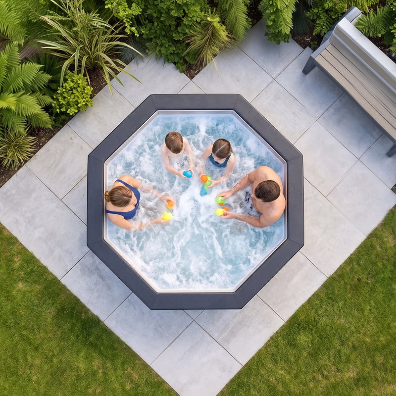 Como | 6-Person Eco Foam Hot Tub | Octagon | Built-In Integrated Heater Pebble
