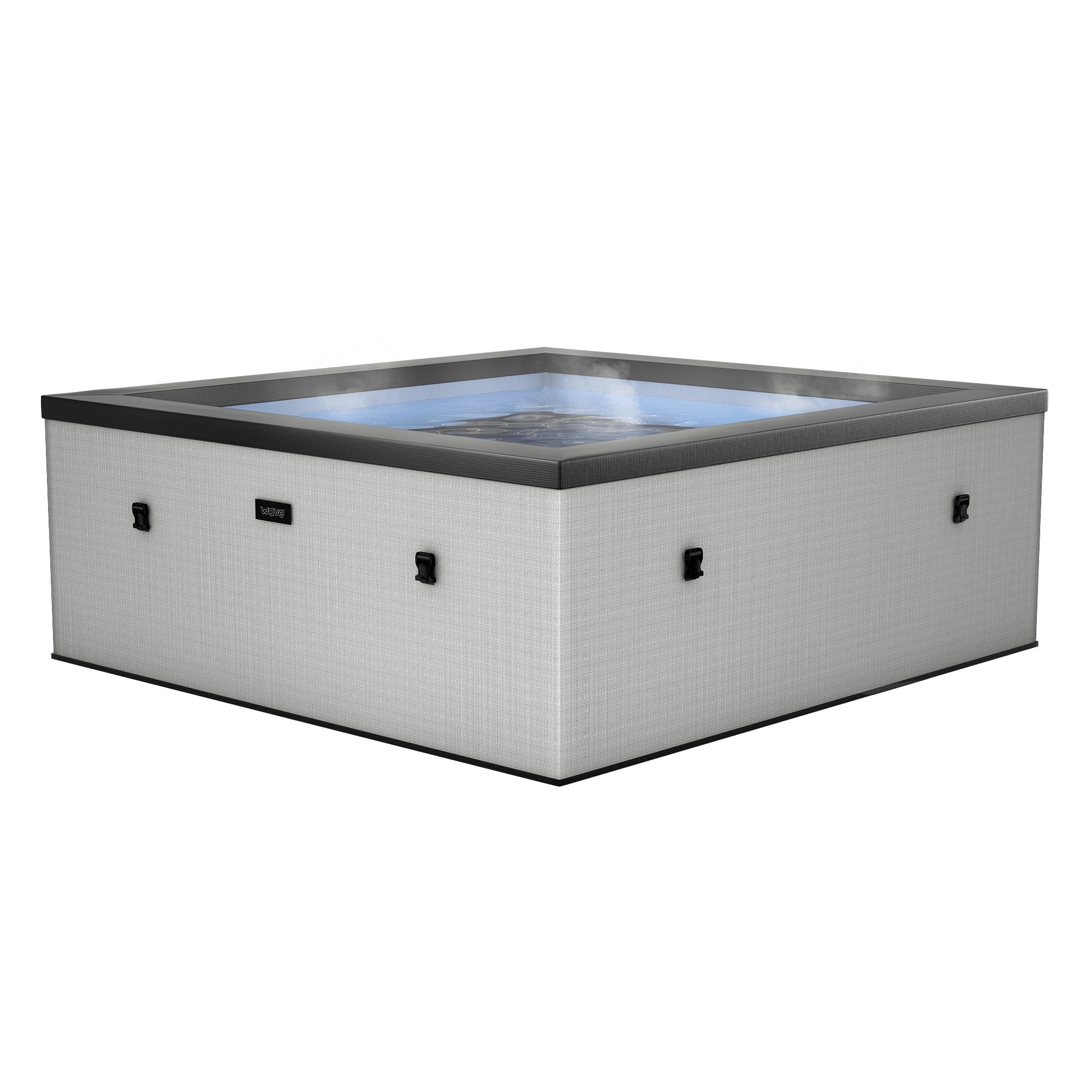 Garda | 4-Person Eco Foam Hot Tub | Square | Built-In Integrated Heater Graphite
