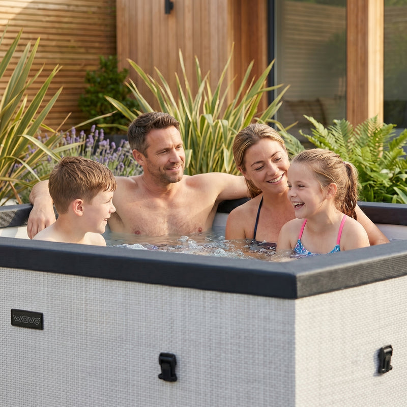 Garda | 6-Person Eco Foam Hot Tub | Square | Built-In Integrated Heater Pebble
