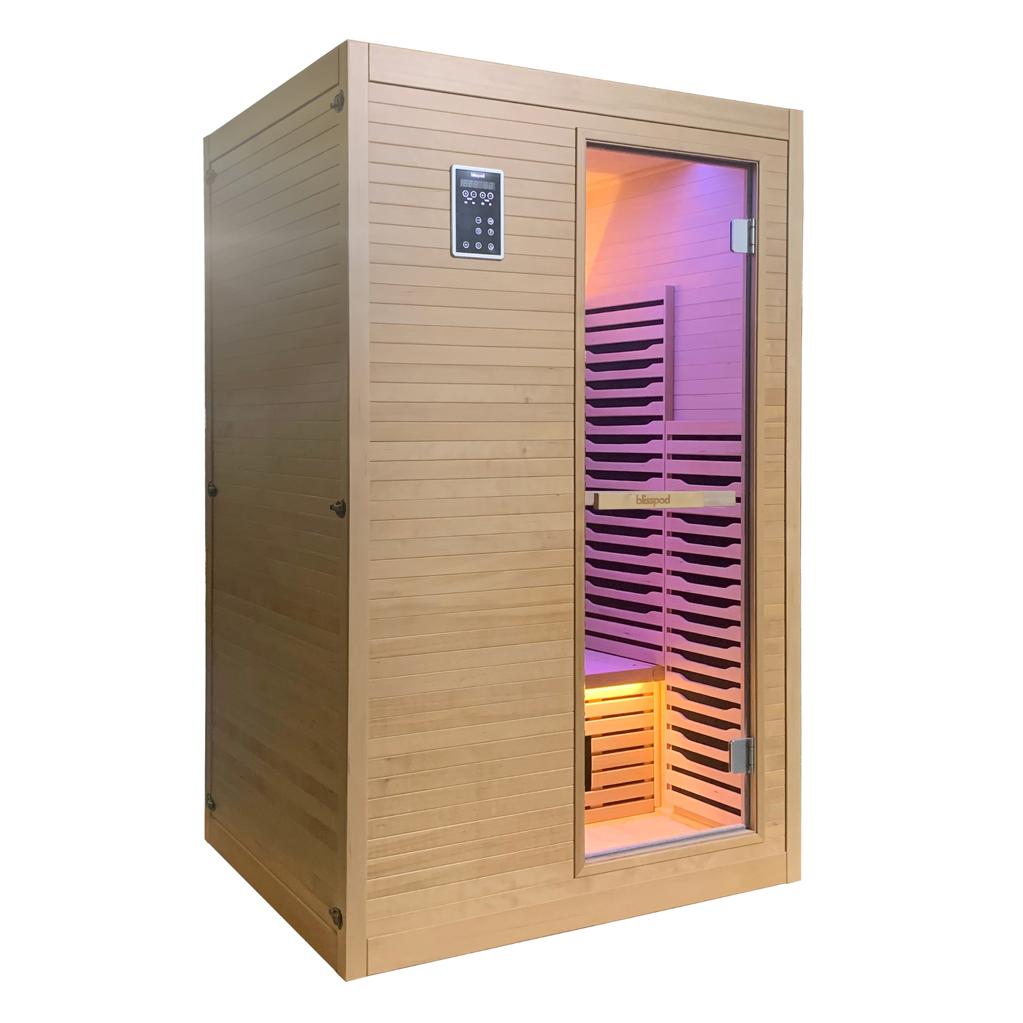 Blisspod | Helsinki | Full Spectrum + Red Light Therapy | Deluxe Sauna | Low EMF | Extra-Large Red-Light Therapy Penal | Infrared Red Glass Heaters & Chromotherapy | 2 Person