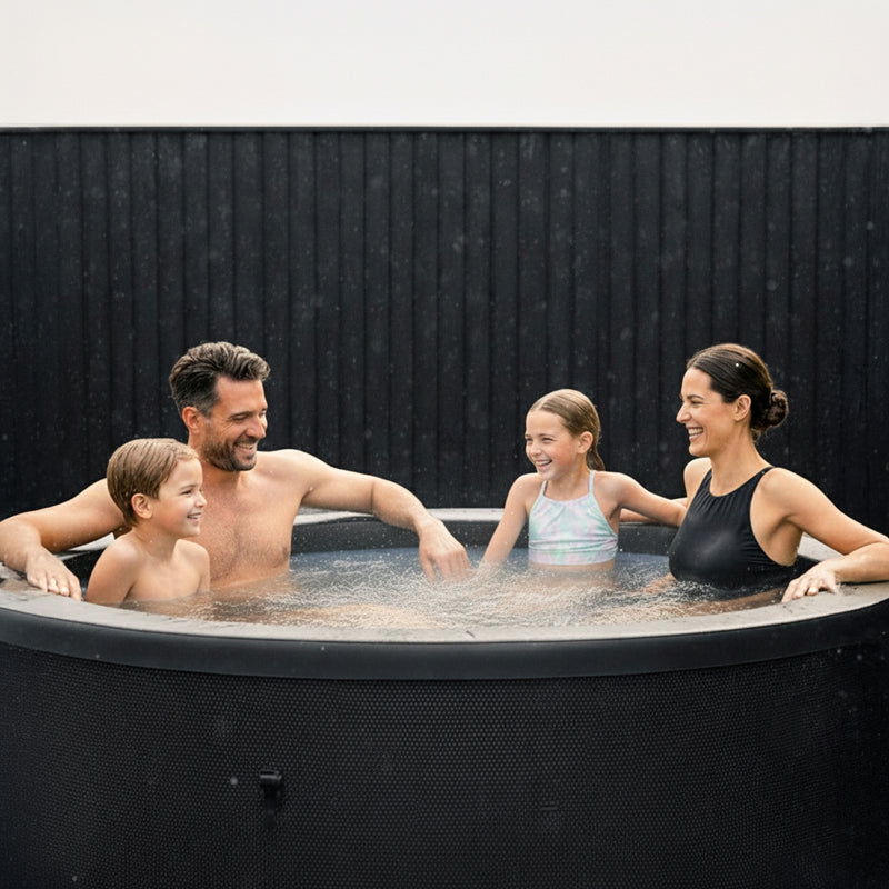 Tahoe | 4-Person Eco Foam Hot Tub | Round | Built-In Integrated Heater Charcoal