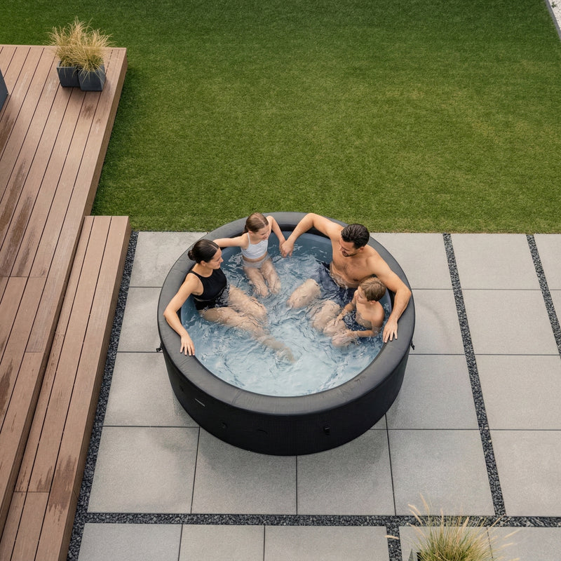 Tahoe | 4-Person Eco Foam Hot Tub | Round | Built-In Integrated Heater Charcoal