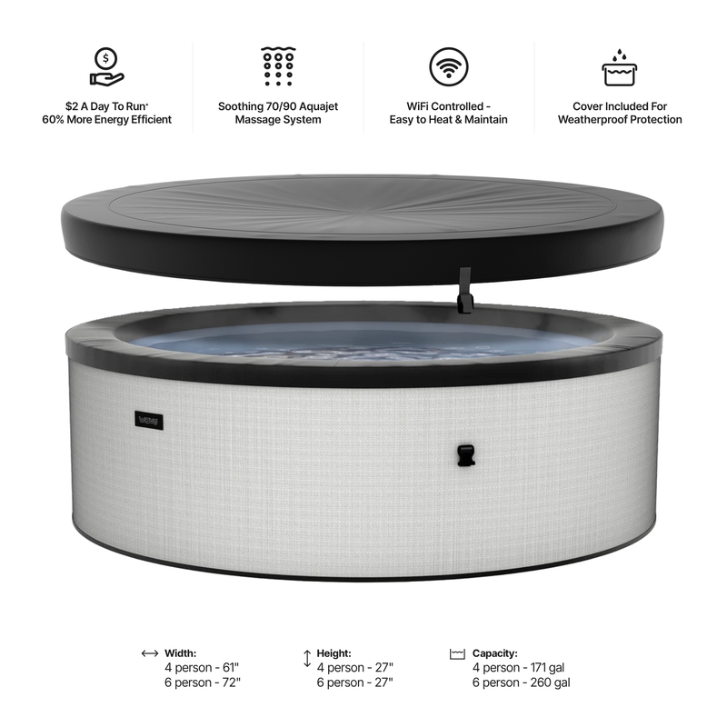Tahoe | 6-Person Eco Foam Hot Tub | Round | Built-In Integrated Heater Graphite