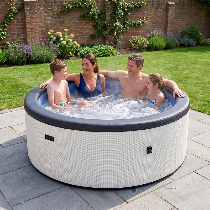 Tahoe | 4-Person Eco Foam Hot Tub | Round | Built-In Integrated Heater Pebble