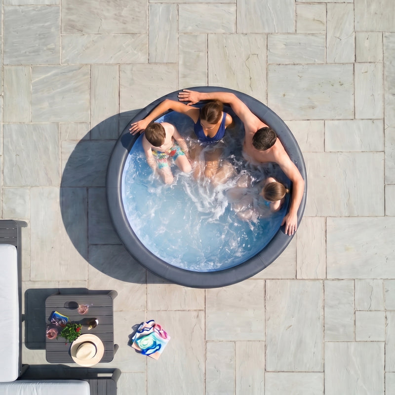 Tahoe | 6-Person Eco Foam Hot Tub | Round | Built-In Integrated Heater Pebble