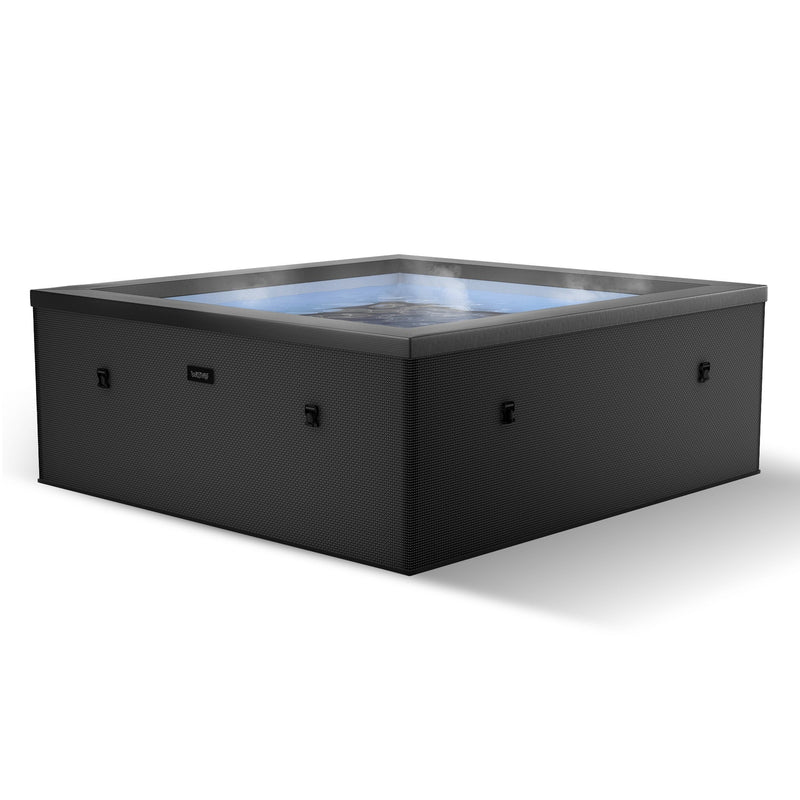 Garda | 4-Person Eco Foam Hot Tub | Square | Built-In Integrated Heater Charcoal